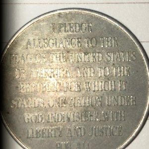 Our flag our country one nation under God pledge of Allegiance coin large